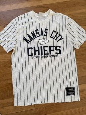 NFL Kansas City Chiefs White Navy Pinstripe Tee